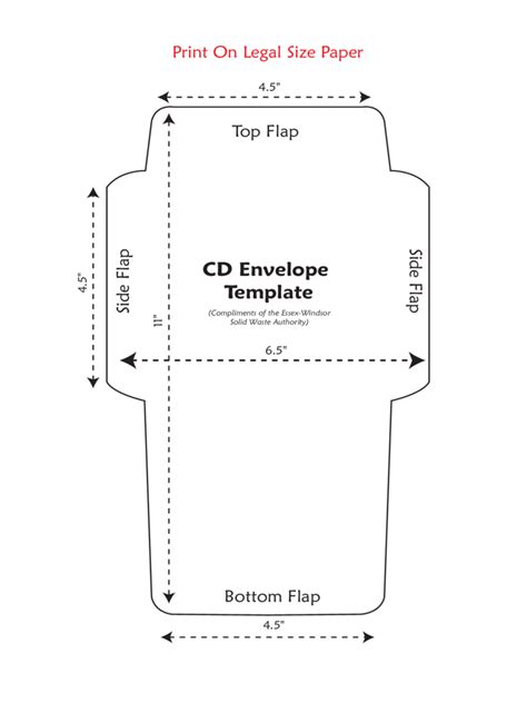 Cd envelope template